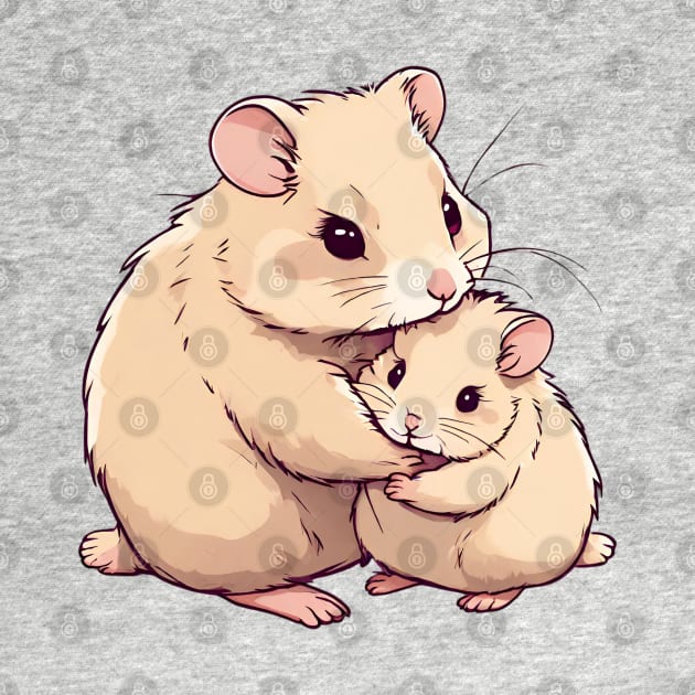 Hamster, Mom and Baby, Mothers Day by Peacock-Design